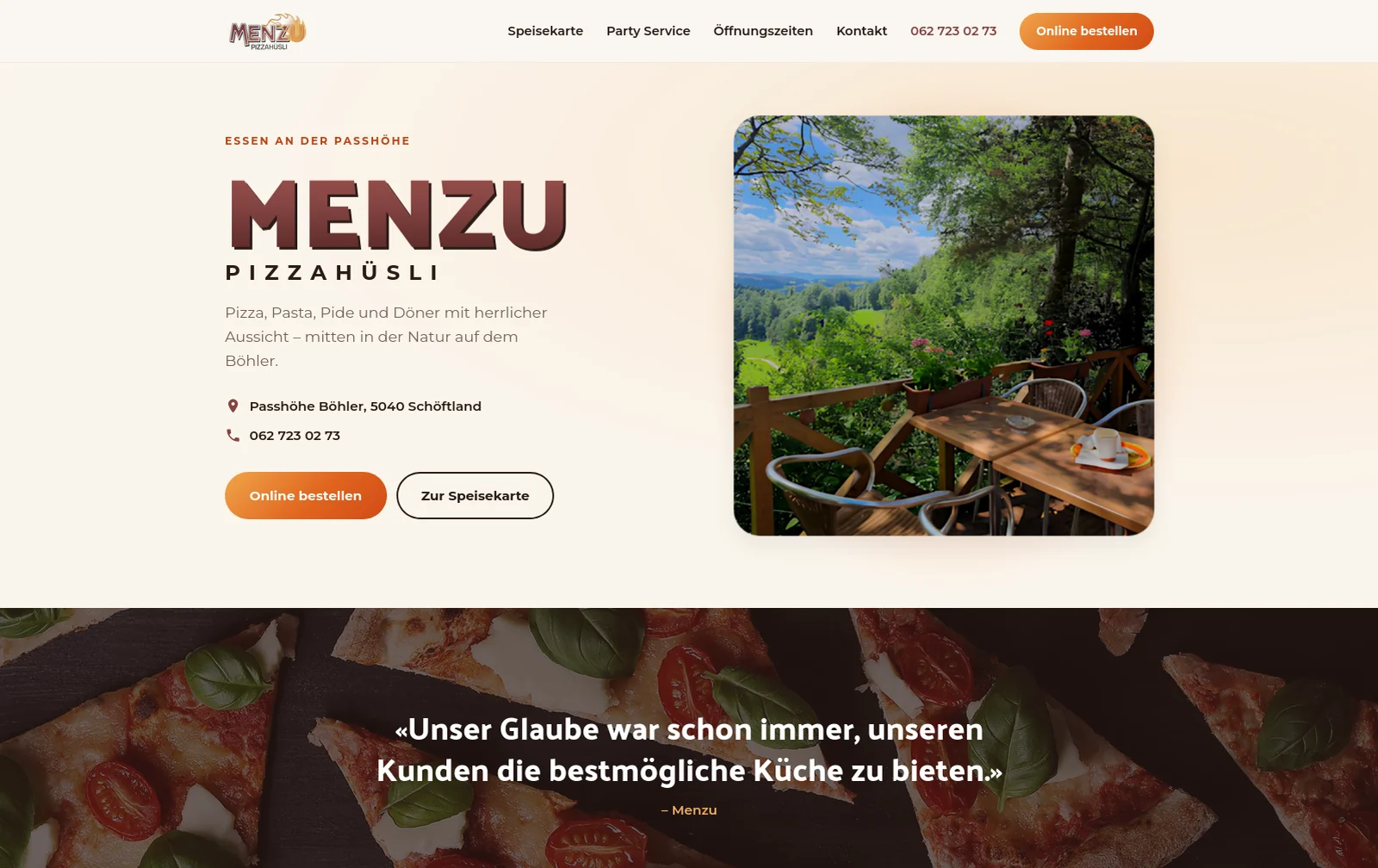Menzu Pizzahüsli am Computer